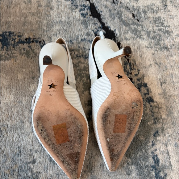 J’Adior sling back pump white cotton embroidery - Picture 9 of 15